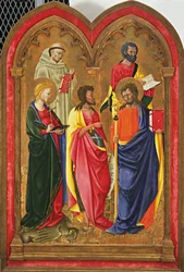 Altaarvleugel met vijf heiligen, ca. 1445